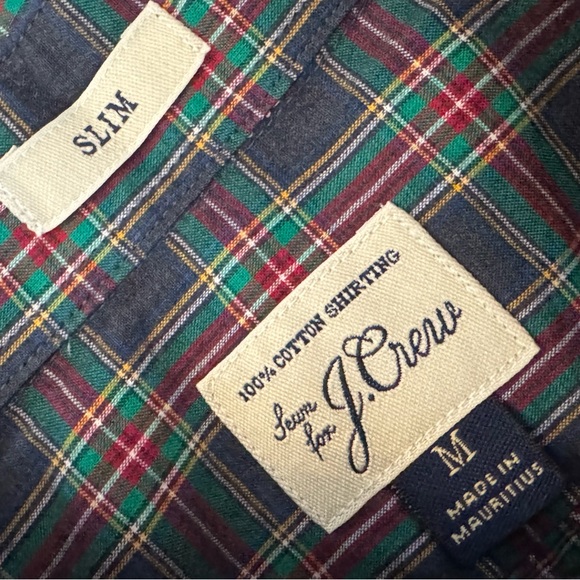 J. Crew Men’s Slim Fit Plaid Button Down Shirt Size Medium - Picture 6 of 12